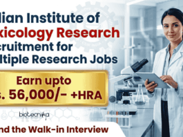 CSIR IITR Recruitment 2026 open for Research Jobs in Life Science Research