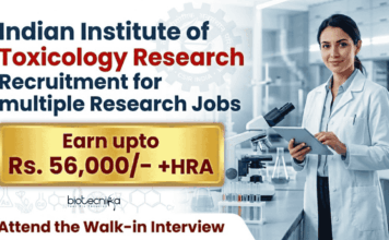 CSIR IITR Recruitment for Research Jobs | Earn upto Rs. 56,000/- +HRA | Attend the Walk-in Interview CSIR IITR Recruitment 2026 open for Research Jobs in Life Science Research