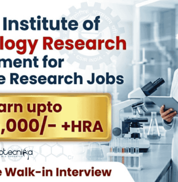 CSIR IITR Recruitment for Research Jobs | Earn upto Rs. 56,000/- +HRA | Attend the Walk-in Interview CSIR IITR Recruitment 2026 open for Research Jobs in Life Science Research