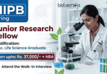 Junior Research Fellow Recruitment at NIPB | Life Science Research | Attend the Walk-in Interview Junior Research Fellow opening at NIPB Recruitment for Life Science Research candidates
