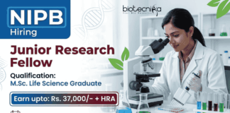 Junior Research Fellow Recruitment at NIPB | Life Science Research | Attend the Walk-in Interview Junior Research Fellow opening at NIPB Recruitment for Life Science Research candidates