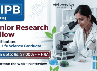 Junior Research Fellow Recruitment at NIPB | Life Science Research | Attend the Walk-in Interview Junior Research Fellow opening at NIPB Recruitment for Life Science Research candidates