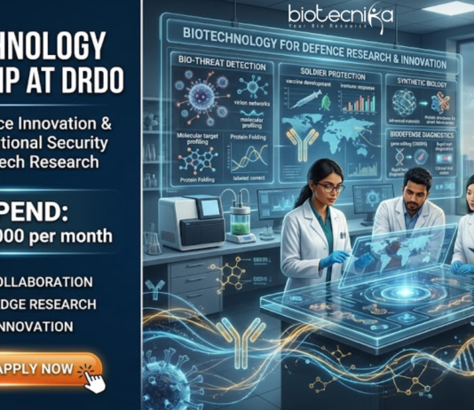 Biotechnology Internship at DRDO-INMAS. Undergraduate & Postgraduate Biotech Candidates, Apply Now. Earn a Stipend of ₹ 5000 per month.