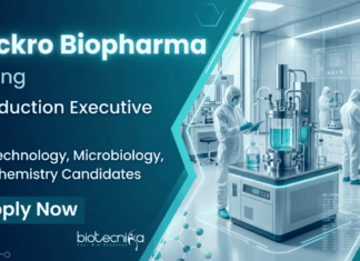 Freshers Life Science Jobs at Vickro Biopharma | BSc/ MSc Male Candidates Apply Now for Production Executive Role Apply for Production Executive Jobs at Vickro Biopharma. Explore Life Sciences Jobs in Hyderabad for Freshers in Biotech Manufacturing Roles.