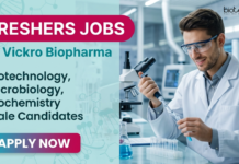 Quality Assurance Jobs for Freshers at Vickro Biopharma | BSc/ MSc Male Candidates Can Apply Apply for Freshers Quality Assurance Jobs at Vickro Biopharma. BSc/ MSc Male Candidates Start your Career in Life Sciences in Hyderabad.