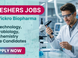Quality Assurance Jobs for Freshers at Vickro Biopharma | BSc/ MSc Male Candidates Can Apply Apply for Freshers Quality Assurance Jobs at Vickro Biopharma. BSc/ MSc Male Candidates Start your Career in Life Sciences in Hyderabad.