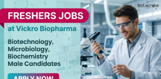 Quality Assurance Jobs for Freshers at Vickro Biopharma | BSc/ MSc Male Candidates Can Apply Apply for Freshers Quality Assurance Jobs at Vickro Biopharma. BSc/ MSc Male Candidates Start your Career in Life Sciences in Hyderabad.
