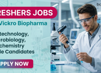 Quality Assurance Jobs for Freshers at Vickro Biopharma | BSc/ MSc Male Candidates Can Apply Apply for Freshers Quality Assurance Jobs at Vickro Biopharma. BSc/ MSc Male Candidates Start your Career in Life Sciences in Hyderabad.