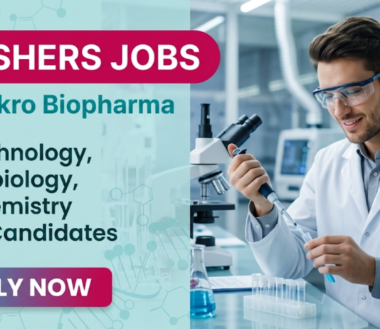 Apply for Freshers Quality Assurance Jobs at Vickro Biopharma. BSc/ MSc Male Candidates Start your Career in Life Sciences in Hyderabad.