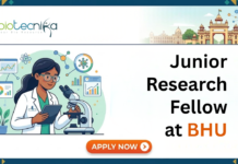 Junior Research Fellow at BHU. Life Sciences Candidates, Apply Now. ANRF-funded Biotechnology Opportunity. Earn Rs. 37,000 + 20% HRA pm.