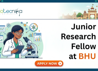 Junior Research Fellow at BHU. Life Sciences Candidates, Apply Now. ANRF-funded Biotechnology Opportunity. Earn Rs. 37,000 + 20% HRA pm.