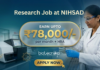 Research Job at NIHSAD (National Institute of High Security Animal Diseases). Life Sciences Candidates, Apply Now and Earn Upto ₹78,000/-