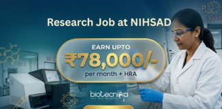 Research Job at NIHSAD (National Institute of High Security Animal Diseases). Life Sciences Candidates, Apply Now and Earn Upto ₹78,000/-