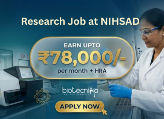 Research Job at NIHSAD (National Institute of High Security Animal Diseases). Life Sciences Candidates, Apply Now and Earn Upto ₹78,000/-