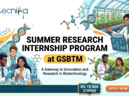 Summer Internship Program at GSBTM. Biotechnology Candidates, Apply Now. Biotechnology Internship in Gujarat. Get a Stipend of ₹10,000.