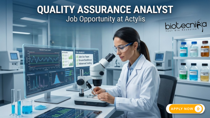 Quality Assurance Analyst Job at Actylis. Biology Candidates, Apply Now For this QA Analyst Job in Bengaluru, India. Quality Assurance Analyst Job at Actylis. Biology Candidates, Apply Now For this QA Analyst Job in Bengaluru, India.
