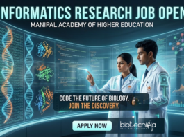 Bioinformatics Job at MAHE. Bioinformatics Candidates, Apply Now & Earn ₹56,000 + HRA per month. Research Job in Karnataka.