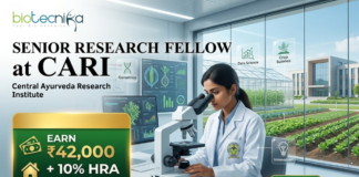 Senior Research Fellow at CARI. Opportunity for Life Science Candidates. Earn ₹42,000 + 10% HRA per month. Attend The Walk-in Interview.