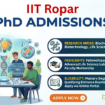 PhD Admissions at IIT Ropar. Biotechnology & Biochemistry Candidates, Apply Now. Opportunities in Biomaterials & Drug Delivery.