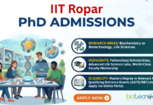 PhD Admissions at IIT Ropar. Biotechnology & Biochemistry Candidates, Apply Now. Opportunities in Biomaterials & Drug Delivery.