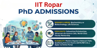 PhD Admissions at IIT Ropar. Biotechnology & Biochemistry Candidates, Apply Now. Opportunities in Biomaterials & Drug Delivery.