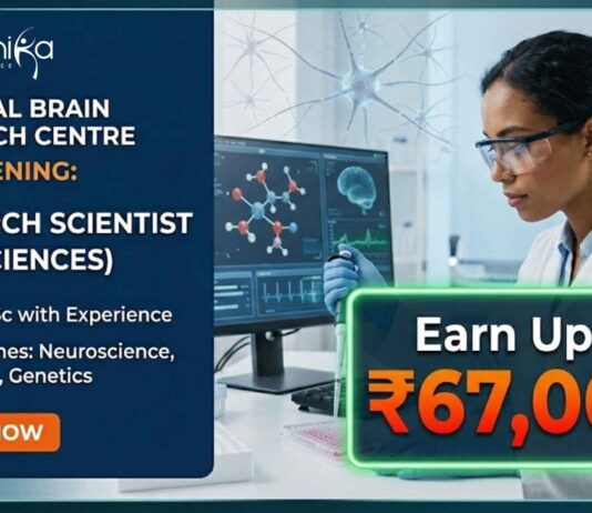 Life Sciences Scientist Job at NBRC. Life Sciences Candidates, Apply Now For Research Scientist Role and Earn Upto ₹67,000.