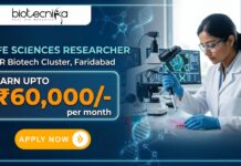 Life Sciences Job at BRIC-THSTI (Translational Health Science and Technology Institute). Apply Now & Earn Rs. 60,000/-