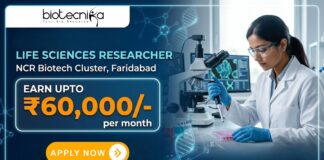 Life Sciences Job at BRIC-THSTI (Translational Health Science and Technology Institute). Apply Now & Earn Rs. 60,000/-