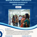 Biocon Academy Certificate Program in Faculty Development. Upgrade your Teaching Skills! Join the Batch 7. Admissions Open.