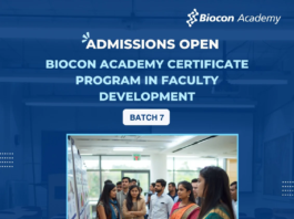 Biocon Academy Certificate Program in Faculty Development. Upgrade your Teaching Skills! Join the Batch 7. Admissions Open.