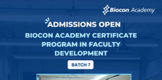 Biocon Academy Certificate Program in Faculty Development. Upgrade your Teaching Skills! Join the Batch 7. Admissions Open.