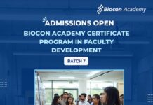 Biocon Academy Certificate Program in Faculty Development Biocon Academy Certificate Program in Faculty Development. Upgrade your Teaching Skills! Join the Biocon Academy Faculty Development Program.