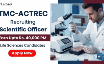 Life Sciences Job at TMC ACTREC | Earn Upto Rs. 40,000 PM | Scientific Officer Role TMC ACTREC Recruitment - Scientific Officer Vacancy. Attend the Walk-In Interview for Life Sciences Jobs and Biotechnology Career Growth.