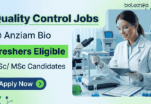 Anziam Bio is Hiring Freshers! Apply Now for Quality Control Jobs Apply for ANZIAM Bio Quality Control Jobs. Freshers Job for B.Sc/M.Sc Candidates in Bhiwadi with ₹20,000 Salary and Career Growth.
