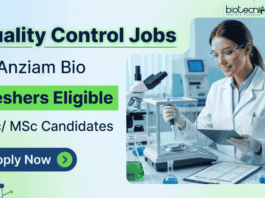 Apply for ANZIAM Bio Quality Control Jobs. Freshers Job for B.Sc/M.Sc Candidates in Bhiwadi with ₹20,000 Salary and Career Growth.