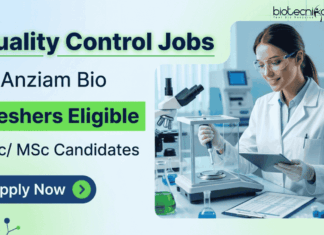 Anziam Bio is Hiring Freshers! Apply Now for Quality Control Jobs Apply for ANZIAM Bio Quality Control Jobs. Freshers Job for B.Sc/M.Sc Candidates in Bhiwadi with ₹20,000 Salary and Career Growth.