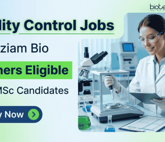 Apply for ANZIAM Bio Quality Control Jobs. Freshers Job for B.Sc/M.Sc Candidates in Bhiwadi with ₹20,000 Salary and Career Growth.