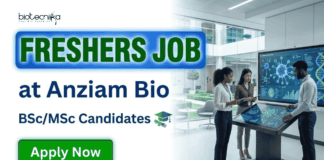 Apply for Quality Control Jobs at ANZIAM Bio. Executive Jobs for B.Sc/M.Sc Freshers interested in Microbiology Sector.