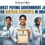 Highest Paying Government Jobs for Biotech Students in India. Three Indian scientists with biotech government job offers.