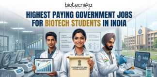 Highest Paying Government Jobs for Biotech Students in India. Three Indian scientists with biotech government job offers.