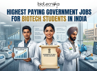 Highest Paying Government Jobs for Biotech Students in India Highest Paying Government Jobs for Biotech Students in India. Three Indian scientists with biotech government job offers.