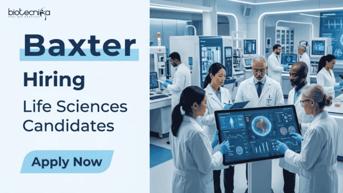 Baxter Assoc Scientist Jobs in Bengaluru under Baxter Careers . Apply Now for Life Science Jobs in Healthcare R&D and Safety Testing.