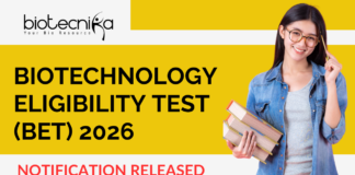 Biotechnology Eligibility Test (BET) 2026 Notification Released – Check Eligibility, Syllabus & Apply Online. Apply for Biotechnology Eligibility Test (BET) 2026 by Department of Biotechnology. Get DBT-JRF fellowship. Check Eligibility, Fees & Apply