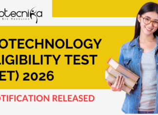 Biotechnology Eligibility Test (BET) 2026 Notification Released – Check Eligibility, Syllabus & Apply Online Biotechnology Eligibility Test (BET) 2026 Notification Released – Check Eligibility, Syllabus & Apply Online. Apply for Biotechnology Eligibility Test (BET) 2026 by Department of Biotechnology. Get DBT-JRF fellowship. Check Eligibility, Fees & Apply