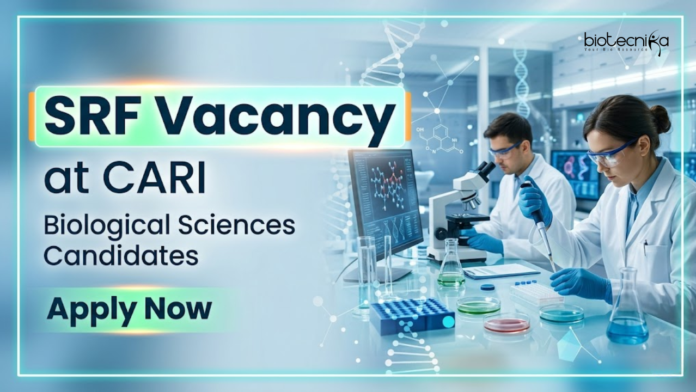 CARI Central Ayurveda Research Institute Recruitment invites Senior Research Fellow Applications for Life Sciences Research Role.