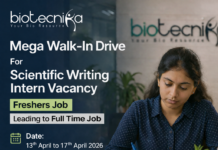 Mega Walk-In Drive For Scientific Writing Intern Vacancy at Biotecnika Leading to Full Time Job – Check Details Scientific Writing Intern in Biotech