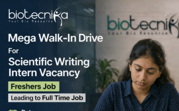 Mega Walk-In Drive For Scientific Writing Intern Vacancy at Biotecnika Leading to Full Time Job – Check Details Scientific Writing Intern in Biotech