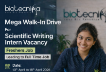 Mega Walk-In Drive For Scientific Writing Intern Vacancy at Biotecnika Leading to Full Time Job – Check Details Scientific Writing Intern in Biotech
