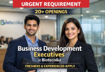 Immediate Joiners Wanted! 20+ Vacancies For Business Development Executive Job at Biotecnika | Freshers Attend Walk-In Business Development Executive Job at Biotecnika | Apply Now Joining Biotecnika as an Inside Sales Specialist offers an incredible opportunity for life science graduates to enter the biotech industry. This Immediate Joiners role provides hands-on experience, professional growth, and exposure to real-world sales strategies.