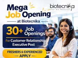 Biotecnika Hiring Customer Relationship Executive. Customer Relationship Executive job at Biotecnika. Great opportunity for life science graduates to build a career in customer success.